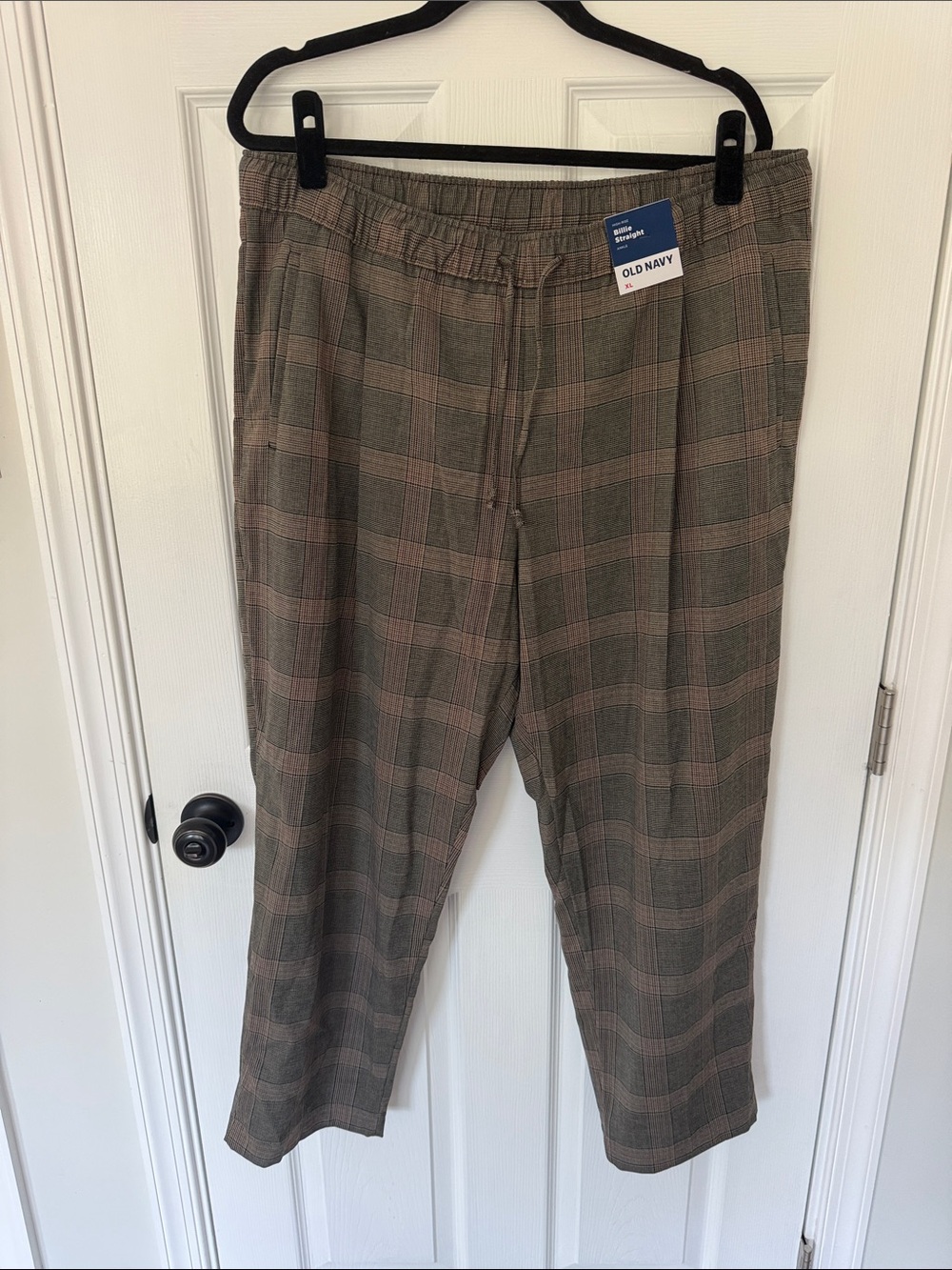 Old Navy Olive and Brown Plaid Pull-On Men's Pants